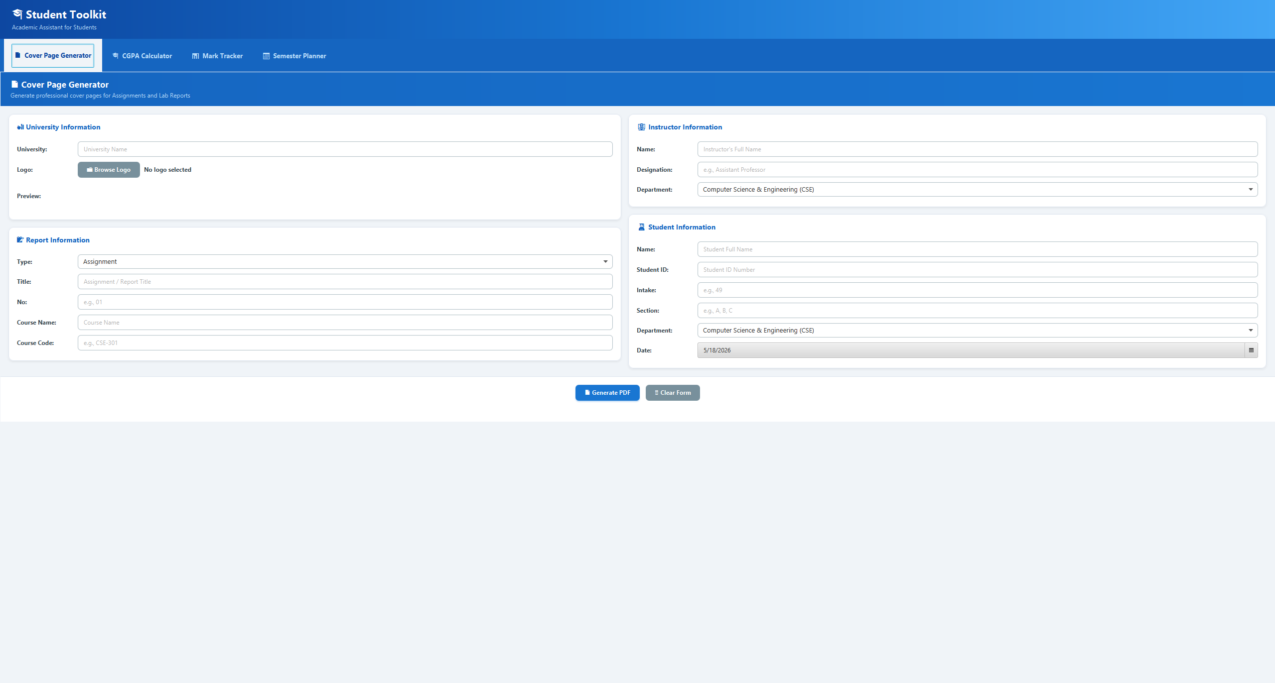 StudentToolkit Automated Panel Interface